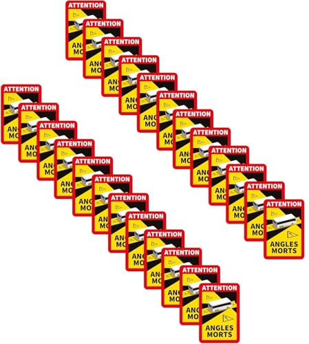 Toter Winkel Aufkleber Frankreich - Angles Morts Magnet Wohnmobil und Bus - magnetschild auto 17 x 25 cm - Wohnmobil Aufkleber Warntafel - LKW Wohnmobil und Bus Magnetschilder Auto (Bus, 24 Stück)