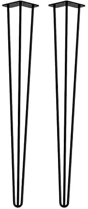 Masterplank Hairpin Legs with Screws, 85 CM Set of 2 - Heavy Duty DIY Furniture Metal Table Legs for Wooden Shelves, Desk, Bench, Coffee Table Dining Table, Drawers - Indoor & Outdoor Modern Style