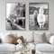 EXQUILEG 2er Poster Set, Schwarz und weiß Tier Bilder Set, Alpaka Leinwandbilder Wohnzimmer Deko, Wanddeko Ohne Bilderrahmen (30 x 40 cm)