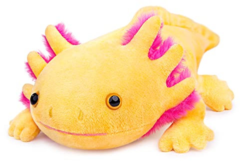 Tiny Heart Axolotl Stofftier Plüschtier 84cm/33” realistisches Axolotl Plüschtier schönes Tier niedliche und weiche Geschenke Plüsch für Kinder Jungen und Mädchen Spielzeug Gelb