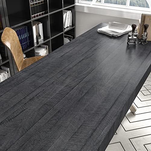 Yullpaper Tapete Grau Schwarz Klebefolie Möbel Holzoptik 60 X 300cm Wand Tapeten Wohnzimmer Graue Möbelfolie Holz Selbstklebend Klebefolie Schwarz Matt für Arbeitsplatte Küche Abwaschbare Tapete Küche