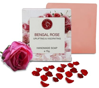 AATMANA Bengal Rose Handmade Natural Bar Soap for Men & Women, Moisturizing Body & Face Soap, 7.9 Oz Soap Bars (3 Soap Set)