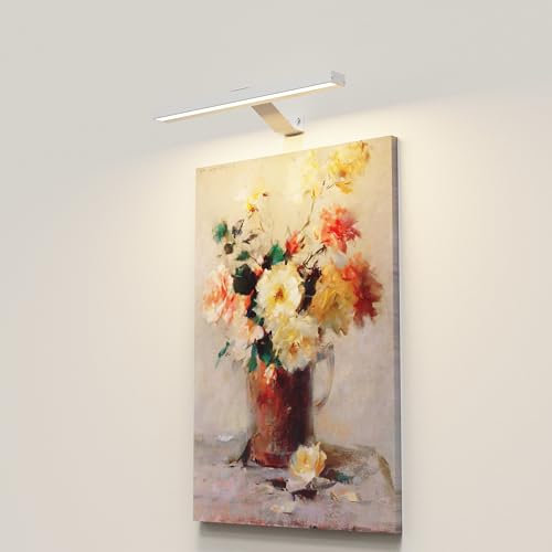 CGC Lighting USB Rechargeable Battery Magnetic Wireless Wall Light Over Mirror Picture (White Libra)