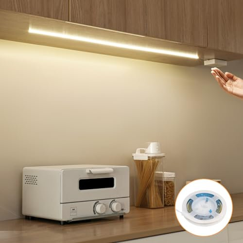 StarryEver COB LED Streifen Batterie,1M 320 LED Strip mit Batterie 90+ Farbwiedergabeeffizienz, 4000K Neutralweiß Selbstklebend Lichtleiste für Schränke, Treppen, Betten unter dem Küchenschrank