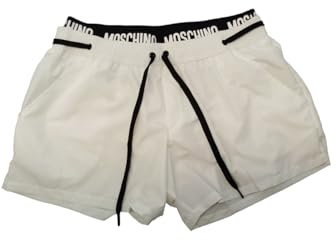 MOSCHINO Costume da Bagno Short da Uomo Marchio, Modello 241V3A42229301, Realizzato in Cotone. Bianco