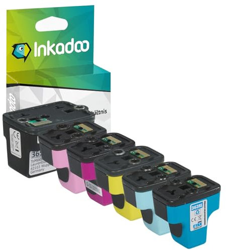 Inkadoo Kompatibel Tinte für HP 363XL XXL enthält 6X Tintenpatrone Multipack PhotoSmart C 7100 Series PhotoSmart 3110 XI PhotoSmart C 7170 ca. 5.710 Seiten Druckerpatrone, Patronen, Druckertinte