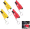 4 Stück Gurtschneider Notfallhammer,Notfallhammer Auto mit Gurtschneider,Nothammer Auto,Nothammer mit Gurtschneider,3 in 1– Glasbrecher,Sicherheitsgurtschneider,Notfallpfeife (Gelb + Rot)