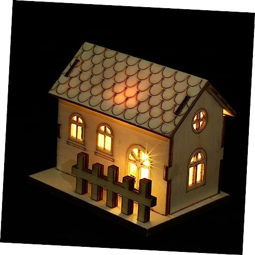 Alipis 3stücke Mini Christmas House Decoration Chic Wooden Ornament Für Weihnachtsfeiern Und Festlichkeiten Für Zuhause