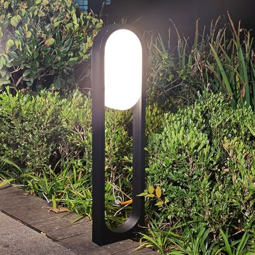 TRIVIDHA Iluminación De Paisaje Exterior, Luz De Camino Ovalada con Pantalla Acrílica, Luminaria De Bolardo LED, Lámpara De Pie para Jardín Exterior, Césped, Entrada De Vehículos, Garaje