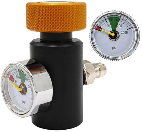 yeeplant Co2 Remote Fill Adapter für Paintball, Schnellverbinder mit 3000 Psi Gauge, G1/2-14 Gewinde zum Tauchen, Feuerwehr