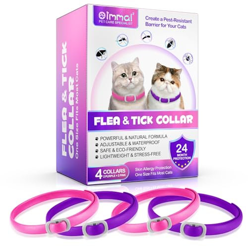 Flohhalsband für Katzen (4 Stück) – Vorbeugung von Flöhen und Zecken für Katzen – Flohhalsband – Behandlung von Flöhen – 24 Monate Schutz