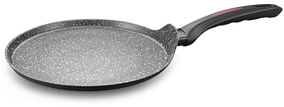 ROYALTY LINE, Pfannkuchenpfanne aus geschmiedetem Aluminium mit Marmorbeschichtung, kompatibel mit allen Herdarten, 28 cm, Marmorfarbe Ideal für perfekte Pfannkuchen jedes Mal