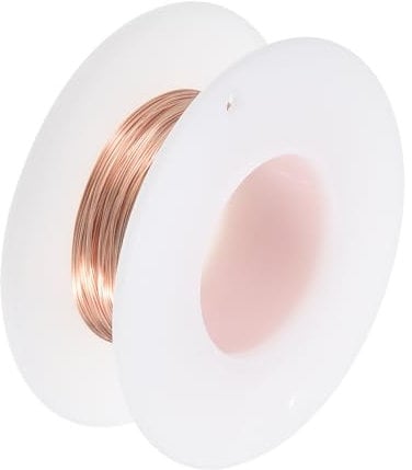 sourcing map Soft Copper Wire (28 Gauge, 65.6 FT), 99.9% Pure Bare Copper Wire 0.3mm Solid Craft Wire for DIY Crafting Gardening Decoration (20Meter)