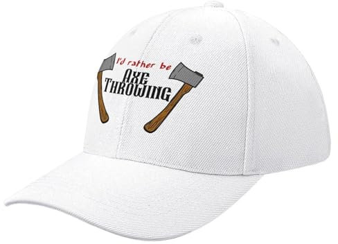 CIZIEOE I'd Rather be Axe Throwing Baseball Cap Hat Luxury Hat Baseball Cap Mountaineering Women's Men White