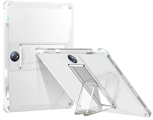 GIOPUEY Funda para OnePlus Pad 2 Pro, Carcasa Trasera de TPU Suave Case con Soporte, Cubierta Delgada, Protección con Airbag - Transparente
