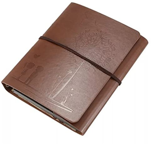 Fotoalbum, Scrapbook, 60 Schwarze Seiten, nachfüllbares Leder-Scrapbook, Erinnerungsbücher, Gästebücher, DIY-Kits (rot, 18 cm x 22 cm)