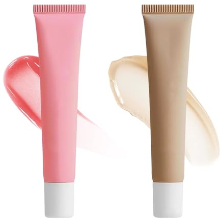Summer Lippenbalsam, Baume à lèvres d'été - Hydratant, Apaisant, Réparateur - Lot de 2 - Brillance et Hydratation Instantanées - Rose, Beige - Sèche