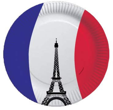 LP Divertissements Lot de 10 assiettes en carton france 23cm