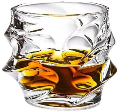 SHUZHENG Tsuki Glass Whiskey Glasses,Japanese Whiskey Glasses,Crystal Whiskey Glasses, Whiskey Glasses for Men Stemless Wine Glass Set Unique Whiskey Glasses