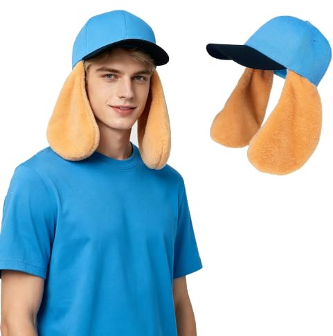 FVCENT Blaue Hunde-Baseballkappe mit Schlappohren, geeignet für Cosplay, Halloween und Film-Comic-Zubehör