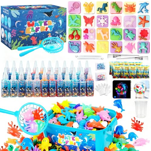 SACBRZZ Magic Water Elf, DIY 3D Wasser Gel Set, Mit 24 Farben & 24 Formen, Aqua Fairy Angelspiel Set, Aqua Gelz Kreatives Spielzeug Geschenk Für Kinder Ab 3+, Jungen Und Mädchen Weihnachten,Ostern