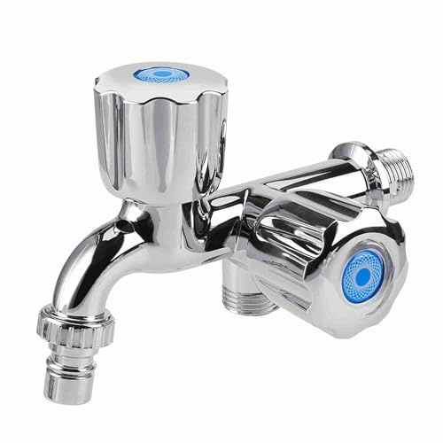 Mtlavistisch kaltes Wasserhahn für Waschmaschinen Waschbecken Becken Hochwertige elektroplierende Kunststoffauslass separat Steuergriff G1 2 Geeignet für Küchenbad Badewanne Garten (Louvre G 1/2 Düse)