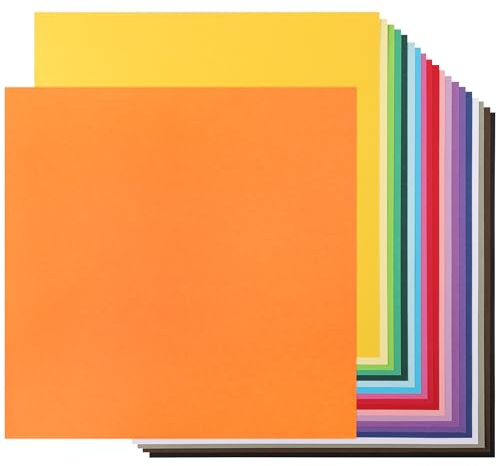 12 x 12 Buntkarton 20 Blatt Kartonpapier 20 Farben 180g/m² 65lb | Uncle Paul 30,5×30,5cm Kartenset für Kartenbasteln, Schulprojekte, Kunst- & Bastelbedarf UAP10MX20