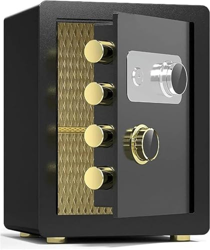 Safes Büro, feuerfester Stahl, wasserdicht und diebstahlsicher, Aktenschrank für Hotelfinanzen, Familienaufbewahrungsbox, mit Fußpolstern, Höhe 40 cm/45 cm, Schwarz-1