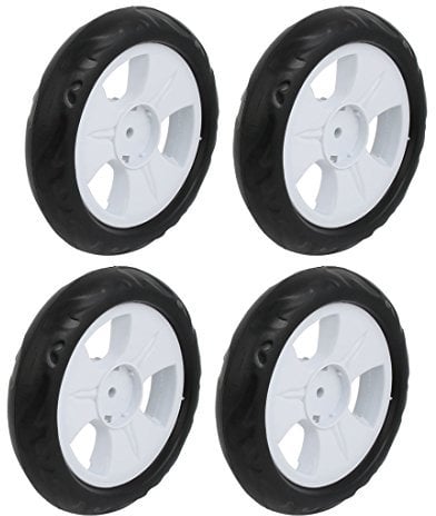 Sourcingmap 4pcs 140mm Dia Plastic Single Wheel Pulley Rolling Roller White 6x22mm