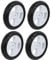 Sourcingmap 4pcs 140mm Dia Plastic Single Wheel Pulley Rolling Roller White 6x22mm