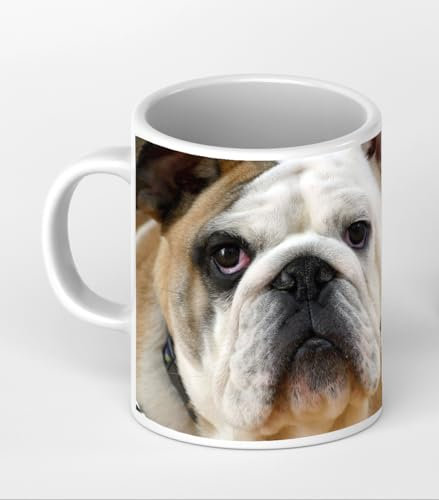 Effetto Bulldog inglese: Sepia come tazza da 300 ml, in ceramica bianca, perfetta come idea regalo o la vostra nuova tazza preferita.