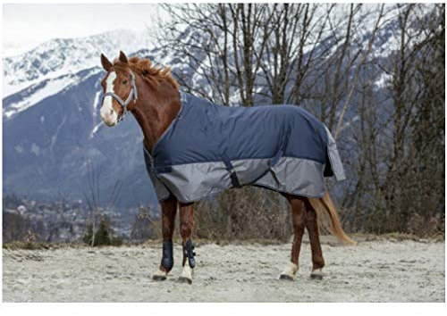 Equi-Theme/Equit'M Tyrex 600 D Pferdedecke, Unisex, 400909, Marineblau/grau, 4 ft/3-Inch/130 cm