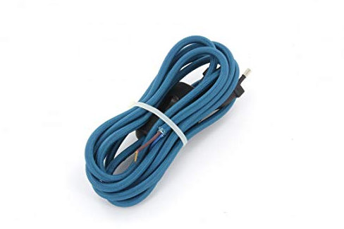 Câble Textile avec Prise et Interrupteur (2m) - Bleu