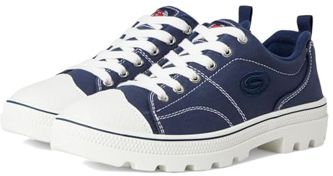Skechers Women's Roadies True Roots Trainers, Blue Navy Canvas White Leather Trim Nvy, 5 UK