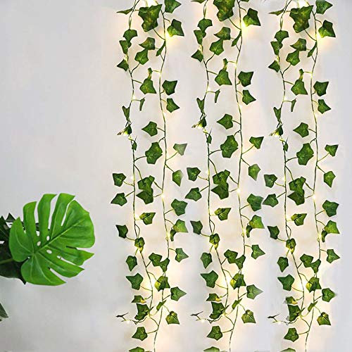 Vine String Lights, [5 Pack] Ivy Decor String Lights, Maple Leaf Garland Wreath Hanging lamp with 20 LED, Fairy Night Lights for Home, Room, Bedroom, Wall Decoration (6.5 FT, Battery Powered)