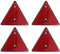 AOHEWEI 4 x Riflettori Posteriori Rossi Triangolo Riflettente per Rimorchio Triangolo di Fissaggio Vite Riflettori Posteriori Cancello Caravan Pareti della Barca Camion Trattore
