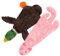 2-in-1 Quietschendes Hundespielzeug mit weichem, strapazierfähigem Stoff für kleine, mittlere und große Haustiere by Best Pet Supplies - Keine Füllung für das Spielen im Haus, Ente, Schwein, size S