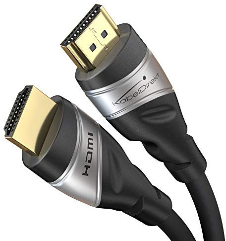 KabelDirekt – 10K & 8K HDMI Kabel, HDMI 2.1b – zertifiziert, in Deutschland entwickelt – 2 m (Ultra High Speed HDMI 2.1 Kabel, für PC und Konsolen wie PS5 und Xbox, Monitor und TV – schwarz-silbern)