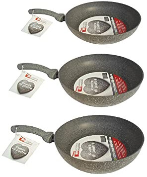 SICIGNANO Accademia Mugnano - Padella Antiaderente ed AntiGraffio, Linea Cuore di Pietra - Dimensioni 20/24/28 Cm