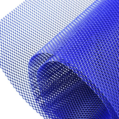 AggAuto 100x33cm Blau Renngitter, 3x6mm Raute Racinggitter | Aluminiumlegierung Streckgitter, Race Gitter, Car Grill Mesh, universell passendes automotive Kühlergitter