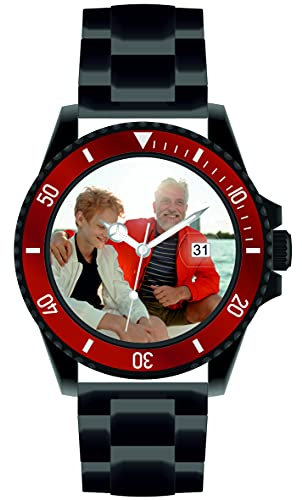 memories Uhr mit Bild personalisierte Uhr mit Foto 40mm Edelstahl Armband Fotouhr