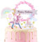 AODIGEGE Einhorn Tortendeko für Kinder: Geburtstag Kuchen Deko mit Regenbogen Stern Topper für Happy Birthday Girlande Torte für Mädchen und Jungen