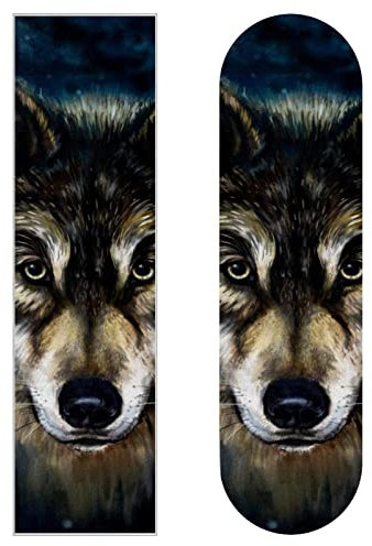 Wolf Head Skateboard-Griffband, Schleifpapier, Longboard, Aufkleber, Scooter, Deck, Sandpapier, 2 Stück