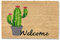 Carpido Fußmatte Kokos Kaktus Welcome – Türmatte 40x60 cm – antibakterielle Eingangsmatte – Kokosmatte mit Vinylrücken – natürliches Material – 100% Kokos