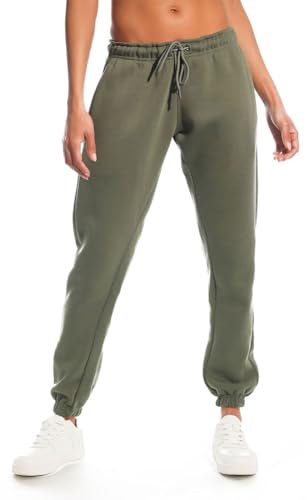 Light & Shade Damen Soft Touch Loungewear Jogginghose Jogger, Army, M