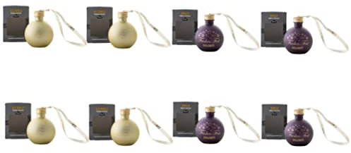 Schnaps Weihnachtskugeln 8er Set – 2X Alte Marille, 2X Williams, 2X Gin Limette, 2X Bergler – Hochwertige Glas-Christbaumkugeln – je 0,04 l – Geschenkidee mit Alkohol & Deko – Edle Kugeln gefüllt