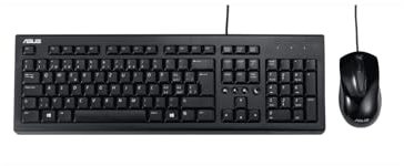 Asus U2000 Set Tastatur und Optische Maus (Deutsches Layout, QWERTZ Tastatur, 3 Tasten Maus) schwarz