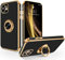 SouliGo iPhone 11 Hülle, iPhone 11 Handyhülle Slim weiche TPU Silikon Case Cover mit 360 Grad Ring Halter Ständer stabil Kratzfest Hülle für iPhone 11 6.1'' Schwarz Gold