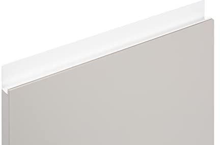 Gedotec Möbelgriffe aus Aluminium - Weiß matt | 1 Stück Türgriffe für Schränke zum Eindrücken an Möbelkanten | JEY 0127 | Länge: 397 mm | Griffe für Küchenschränke Schrankgriffe Griffe Möbel