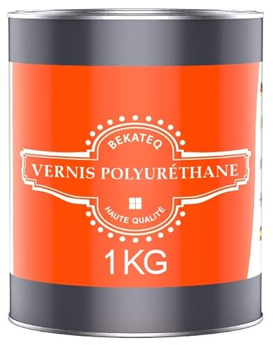 BEKATEQ BK-635PU Vernis de sol PU polyuréthane incolore brillant 1kg I Revêtement de sol & scellement pour béton, tapis de pierre, bois & carrelage I Résistant aux UV & à la chaleur, séchage rapide